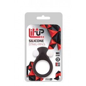 Чёрное эрекционное виброкольцо LIT-UP SILICONE STIMU RING 2 BLACK